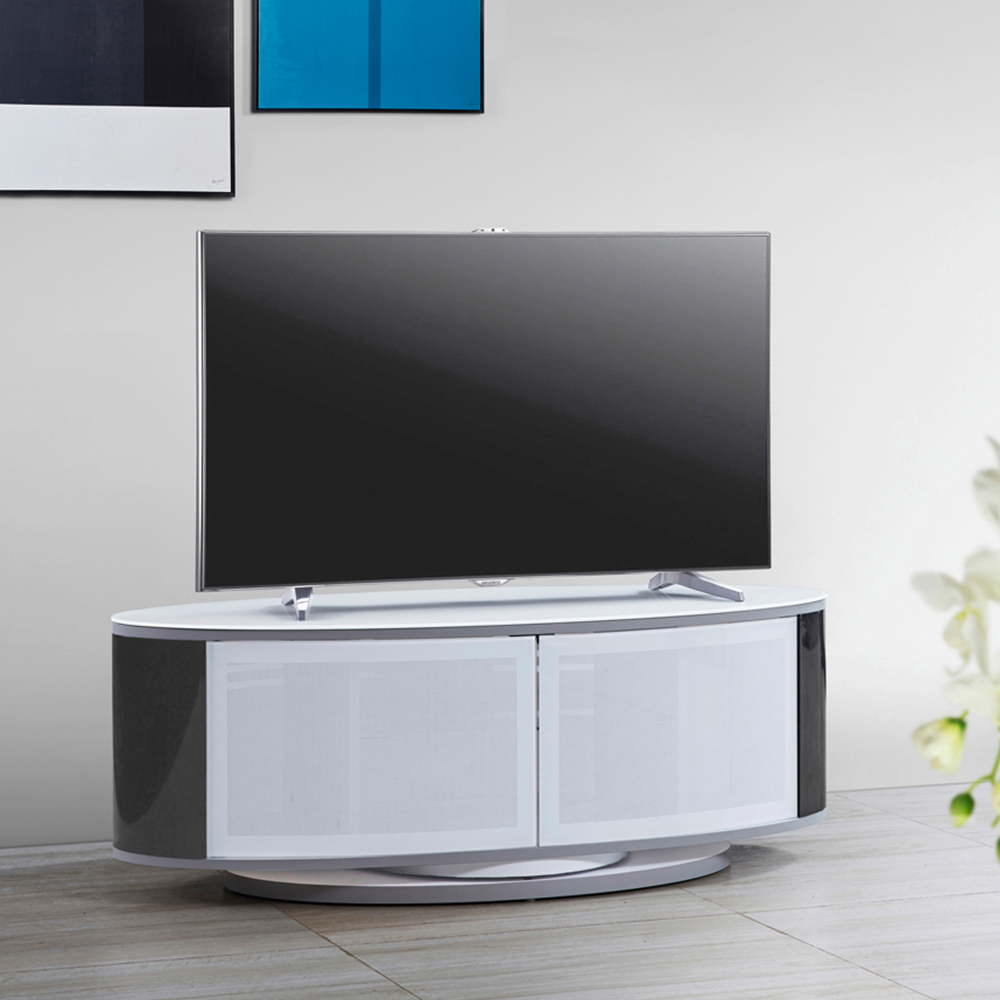 MDA Designs Luna 2 Door White and Black TV Unit Image 8