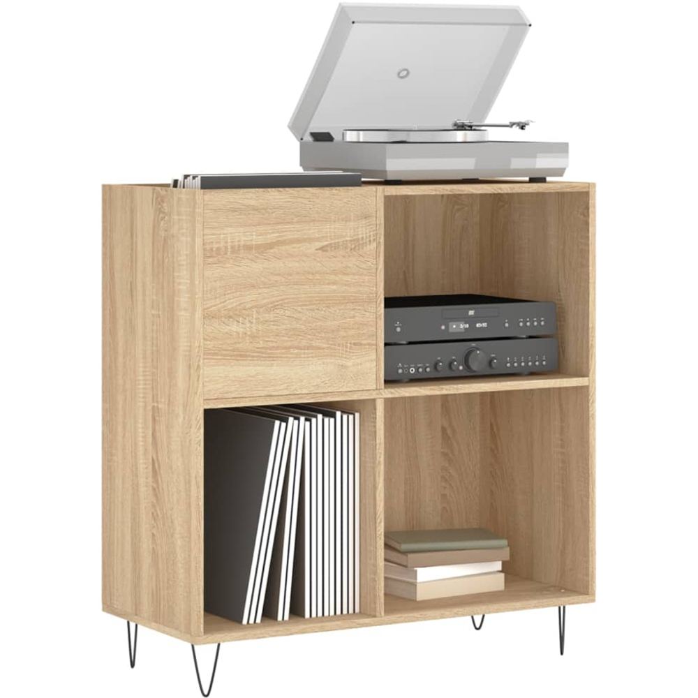 vidaXL 3 Shelf Sonoma Oak Record Cabinet Image 3