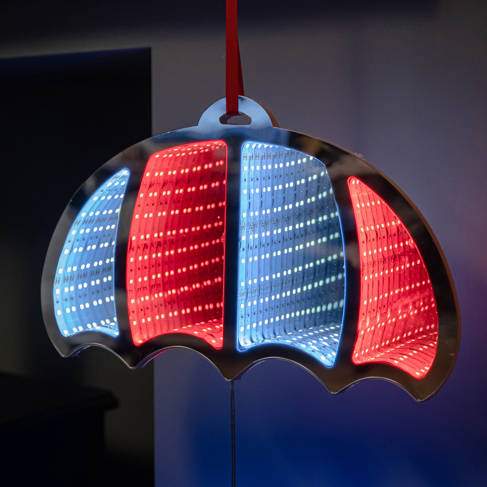 Premier Multicolour LED Light Up Parachuting Christmas Gonk Hanging Infinity Light Decoration 60cm Image 3