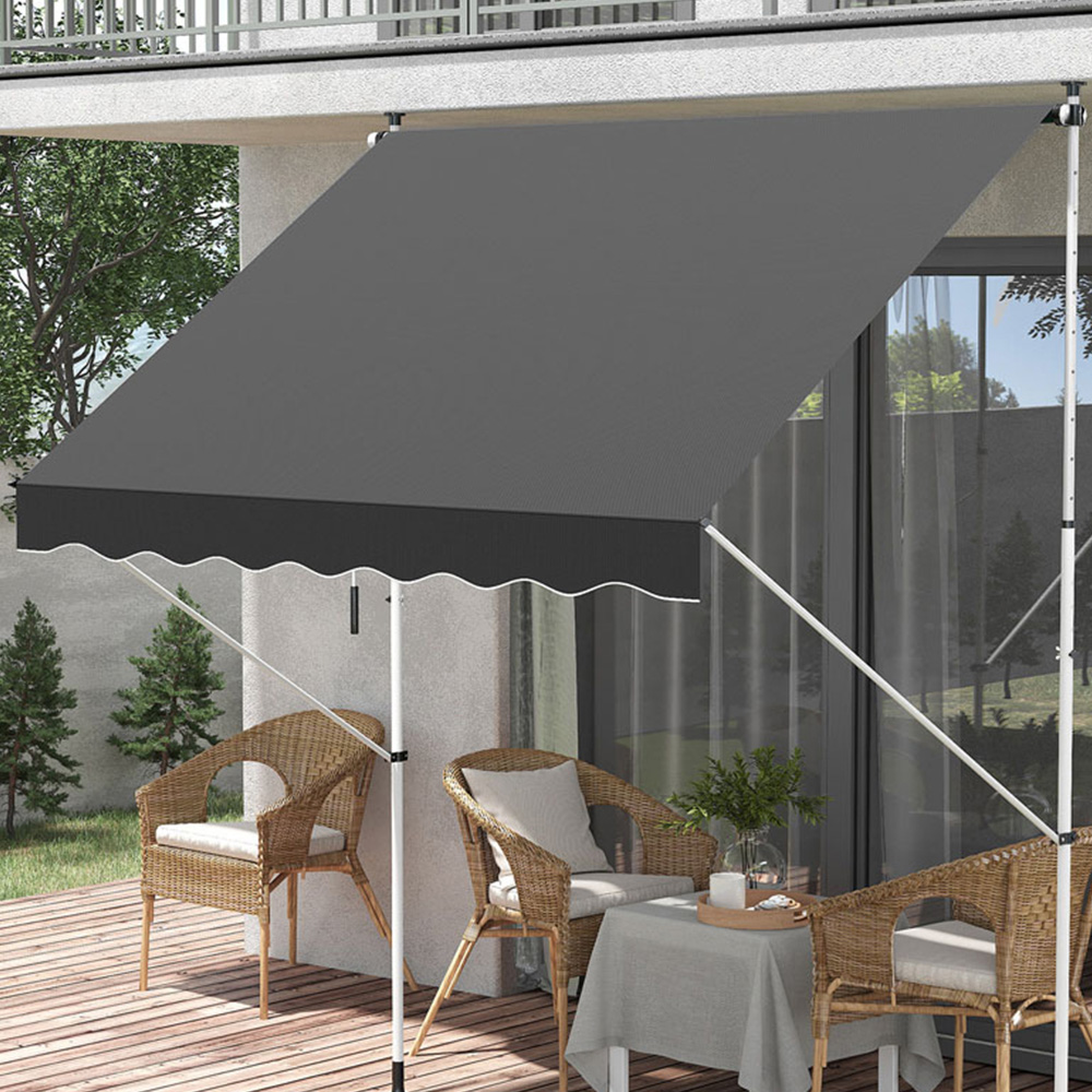 Outsunny Grey Retractable Awning 2 x 1.5m Image 1