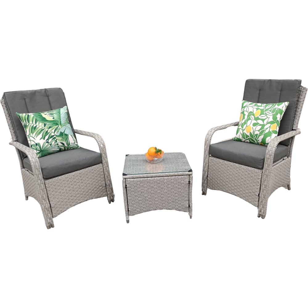 Outdoor Living Leigh 2 Seater Natural Wicker Rattan Bistro Set with Outdoor Cushion Image 5