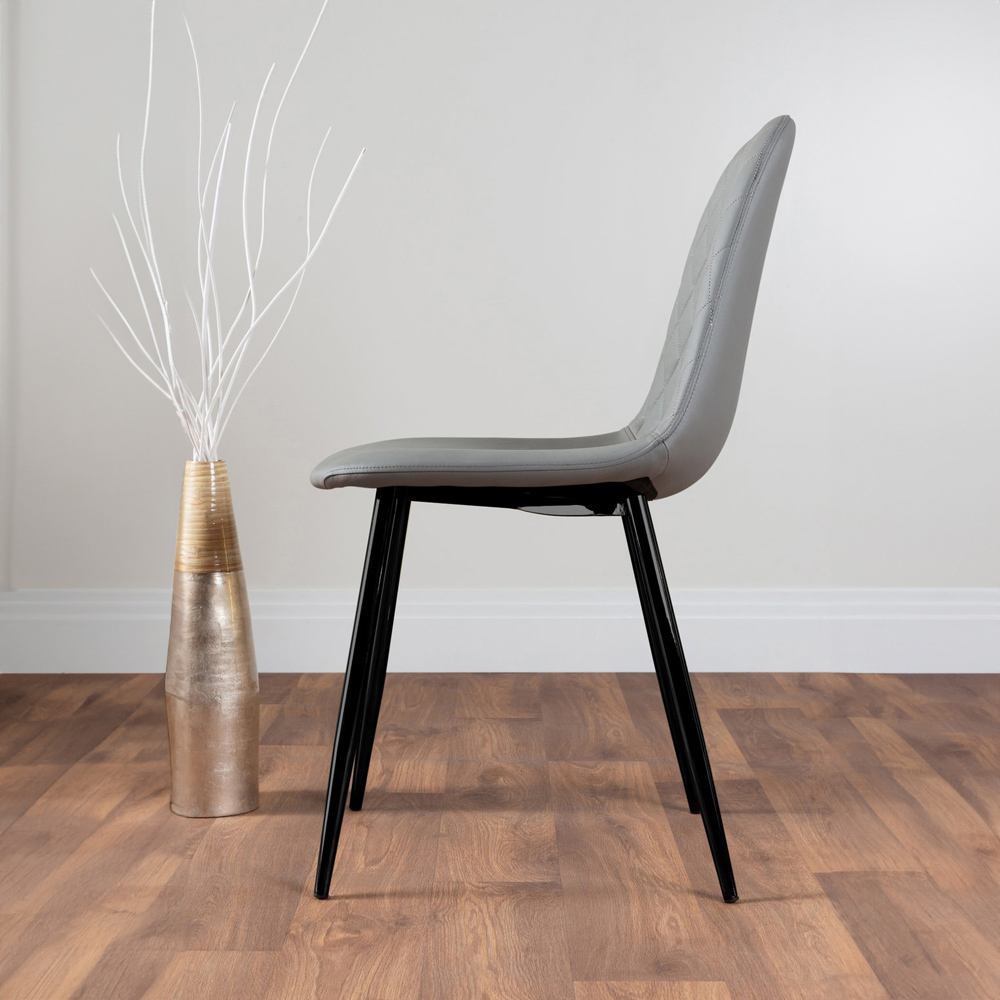 Furniturebox Arona Solara 6 Seater Round Dining Set Black and Grey Image 4