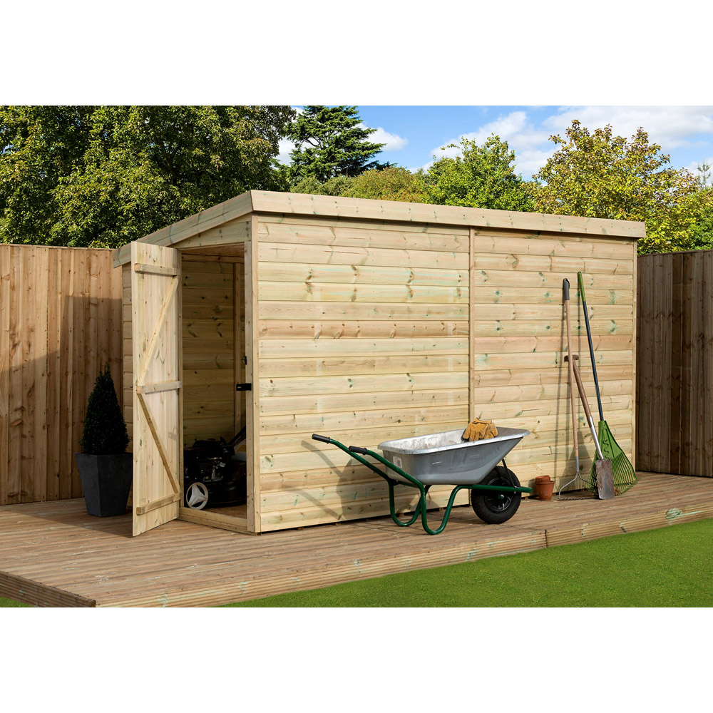 Empire Sheds 2000 14 x 5ft Tongue and Groove Wooden Pent Garden Shed Image 2