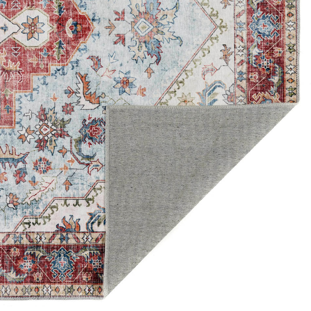 Origins My Washable Blue and Red Marrakesh Rug 80 x 150cm | Wilko