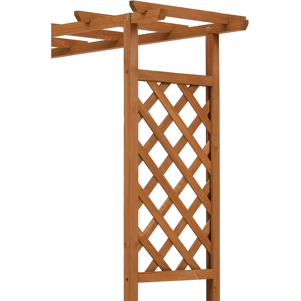 Living and Home Wooden Raised Garden Bed with Trellis and Hanging Roof Image 6
