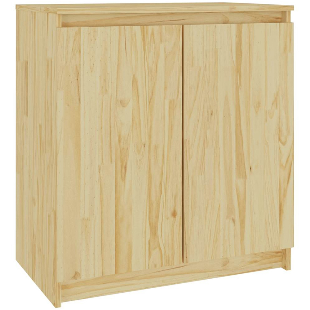 vidaXL 2 Door Natural Solid Pine Wood Side Cabinet Image 2