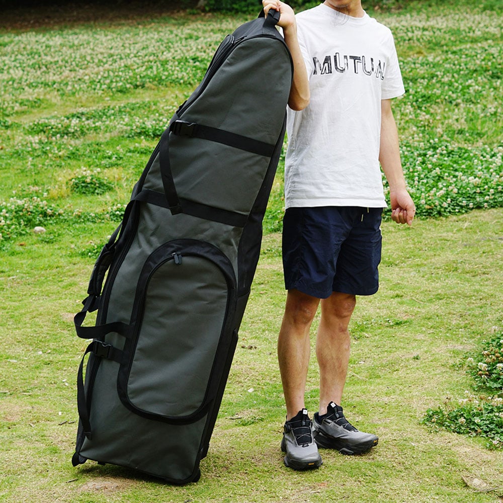 Gr8 Home Premium Black Grey Travel Golf Bag with Wheels Image 2