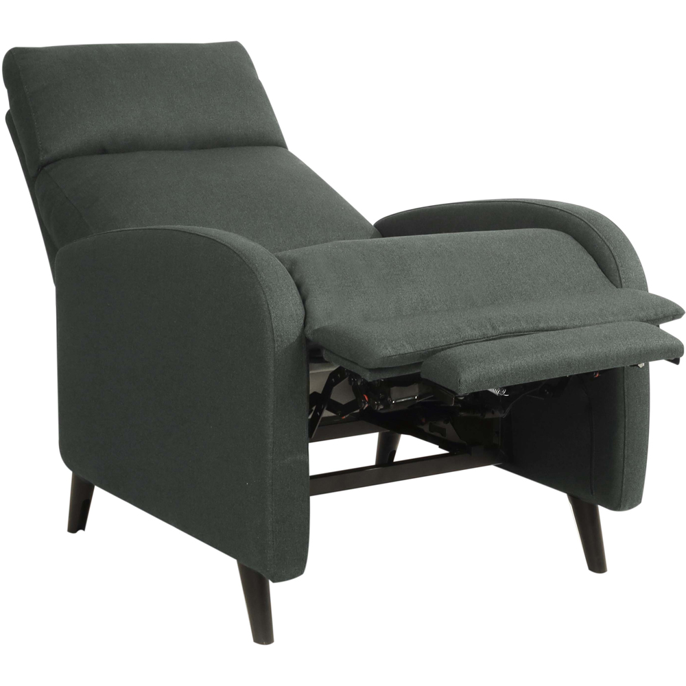 Brooklyn Dark Grey Linen Upholstered Manual Recliner Chair Image 3