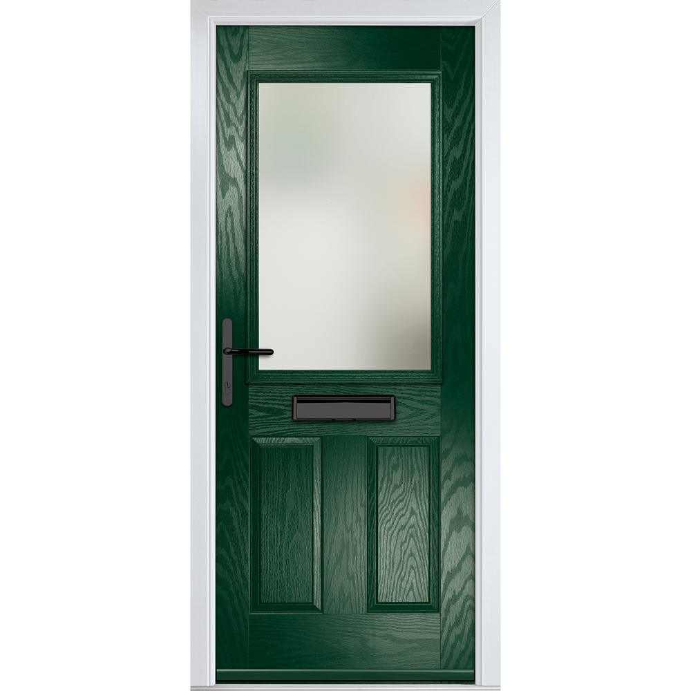 Crystal-Direct Lytham Green GRP Stipolytte Glass Right Hand Open Front Door 2090 x 890mm Image 1