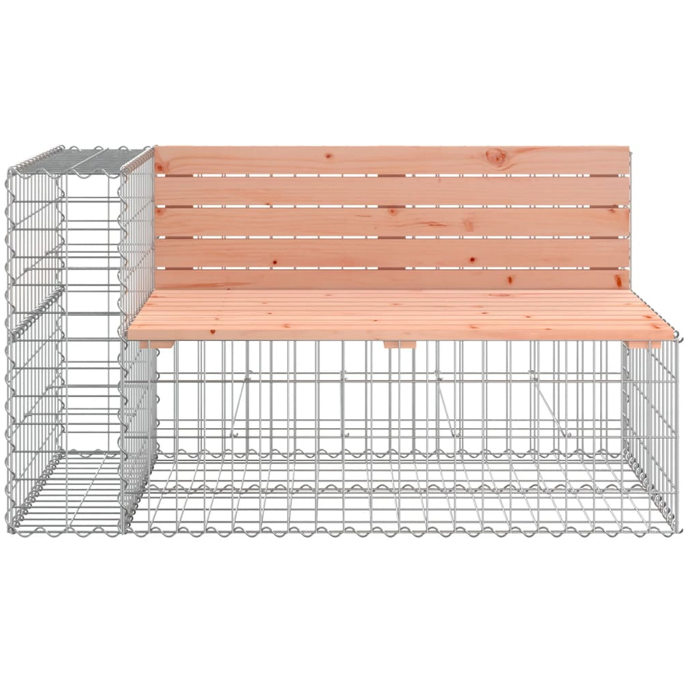vidaXL 6 Seater Natural Douglas Solid Wood Gabion Garden Bench Image 3
