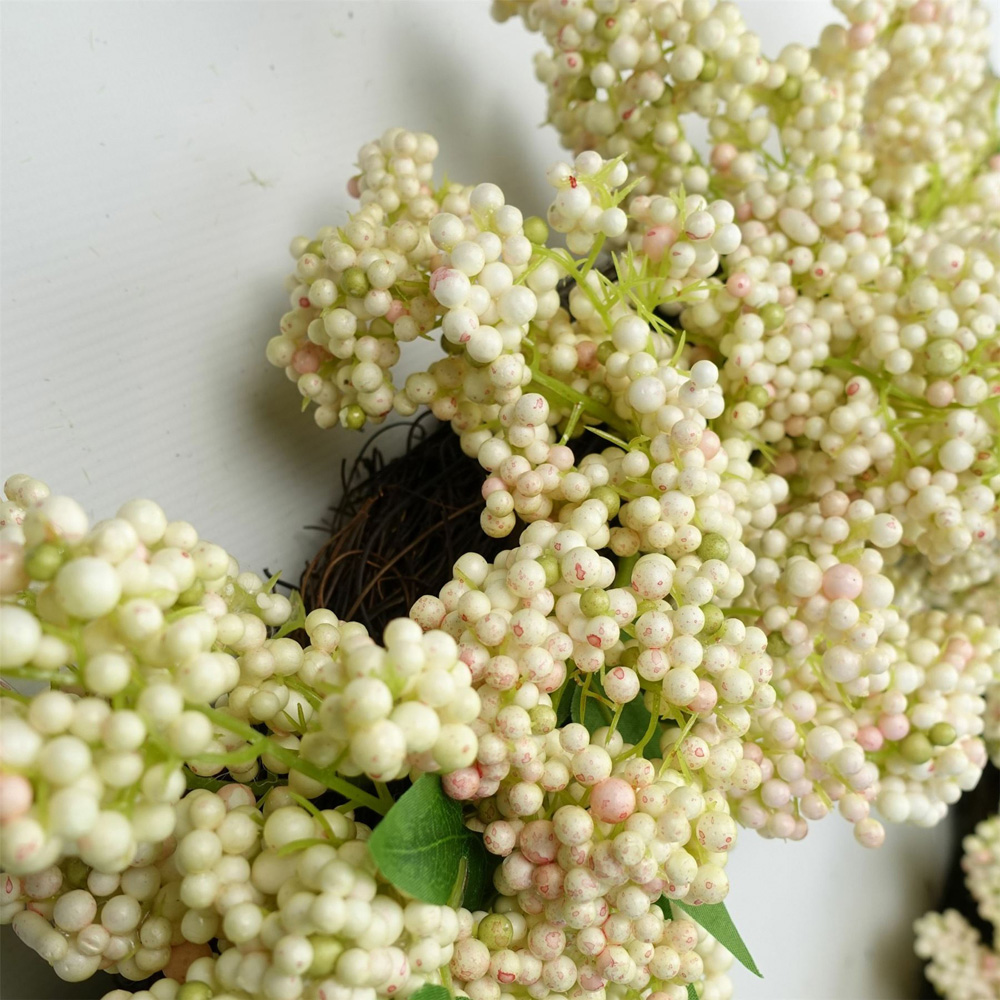Leaf White Berries Artificial Wreath 55cm Image 7