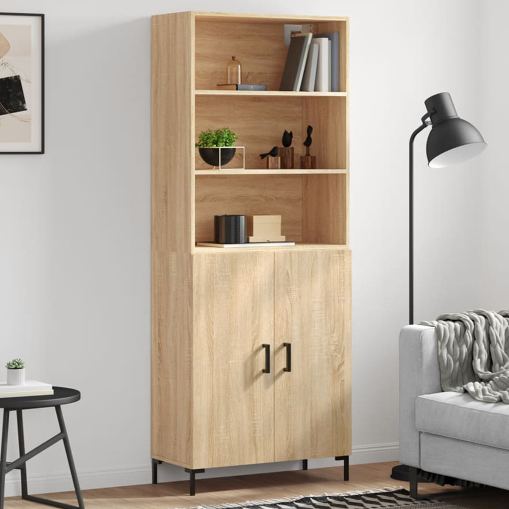 vidaXL 2 Door 3 Shelf Sonoma Oak Highboard Image