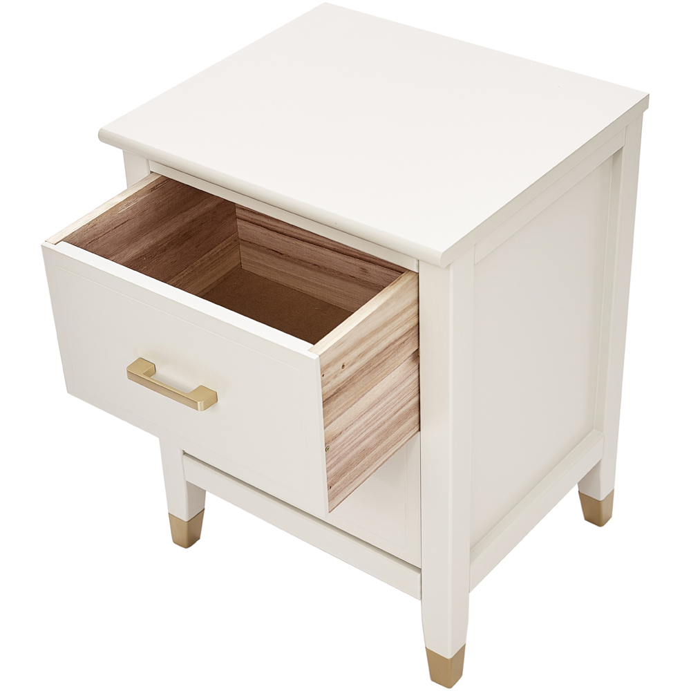 Palazzi 2 Drawers White Wide Bedside Table Image 5