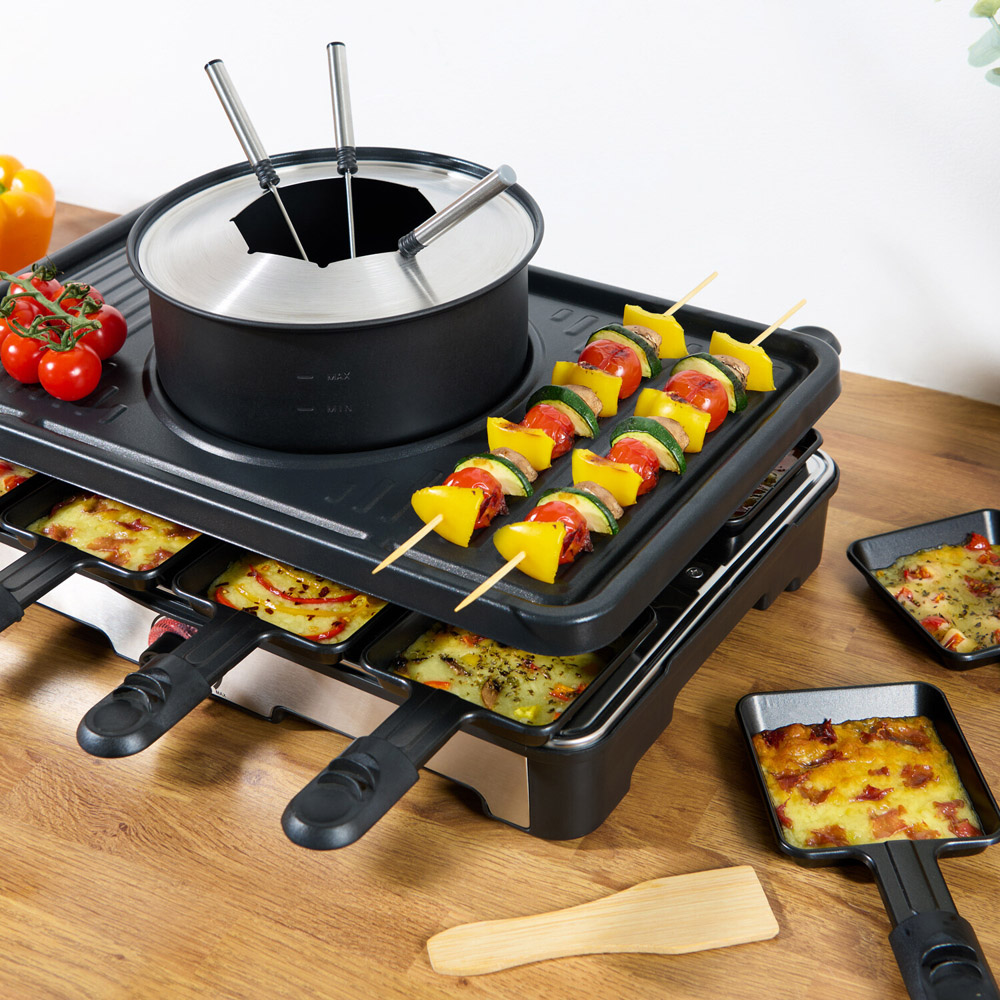 Raclette Grill with Fondue and Accessories Black Image 9