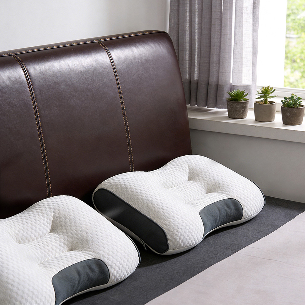 Living and Home Grey Zoned Ergonomic Supportive Pillow Insert 74 x 48cm 2 Pack Image 2