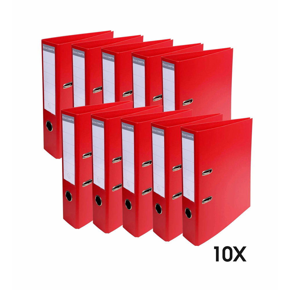 Exacompta PremTouch A4 Red PVC Level Arch File 10 Pack Image 8