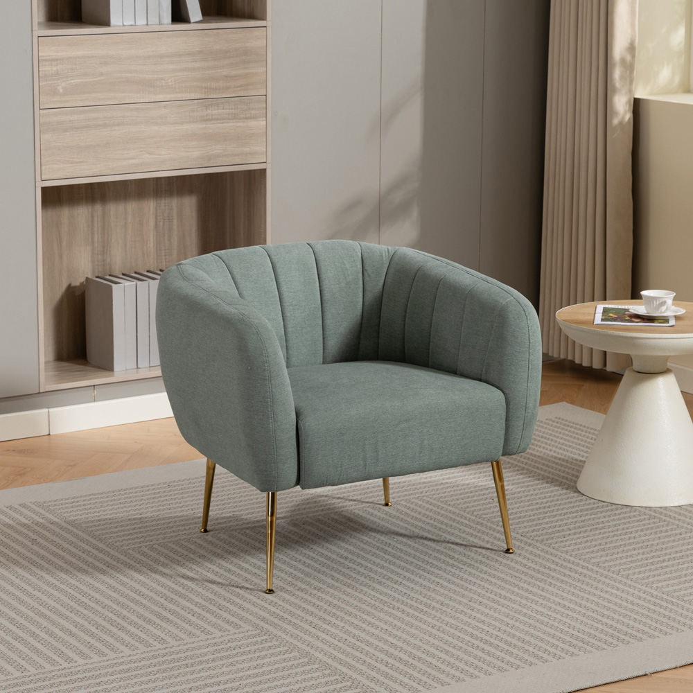 Artemis Home Stanton Duck Egg Fabric Shell Accent Chair Image 7