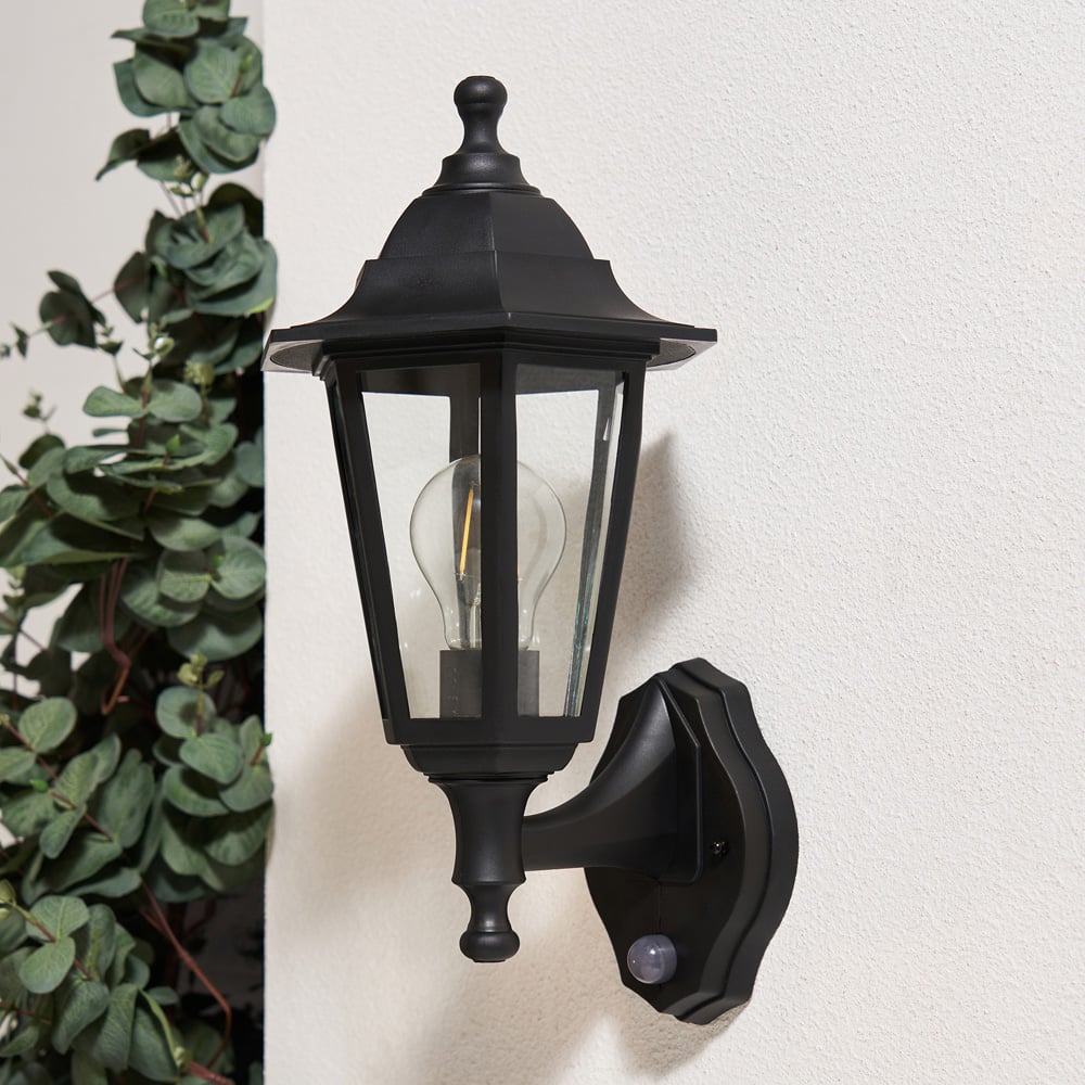 Coast Black Bryden Up and Down Lantern Wall Light with PIR Sensor Image 2