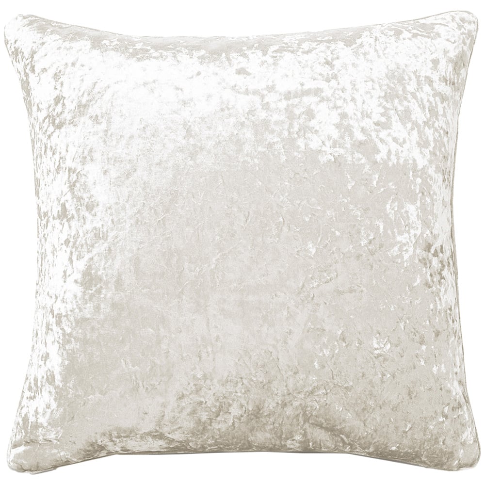Intimates Plain Crushed Velvet Cream Filled Cushion 43 x 43cm 2 Pack Image 1