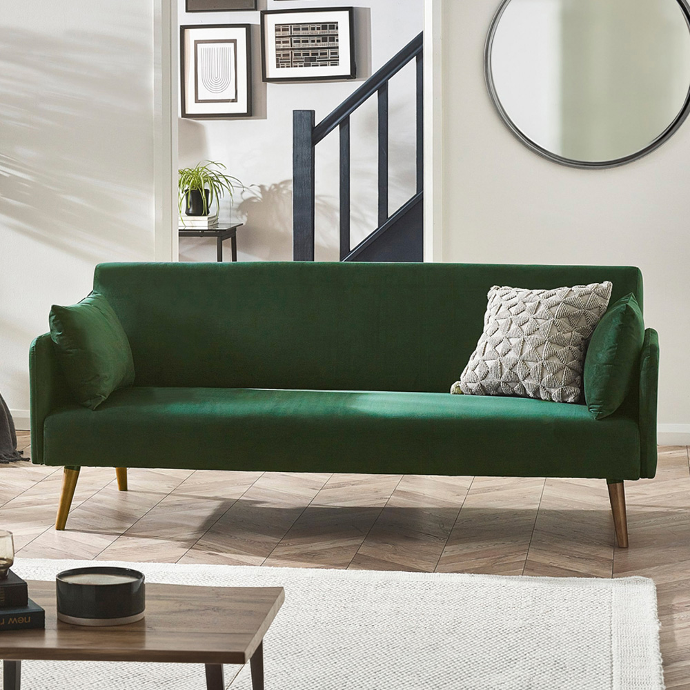 Julian Bowen Andi 3 Seater Green Sofa Bed Image 1