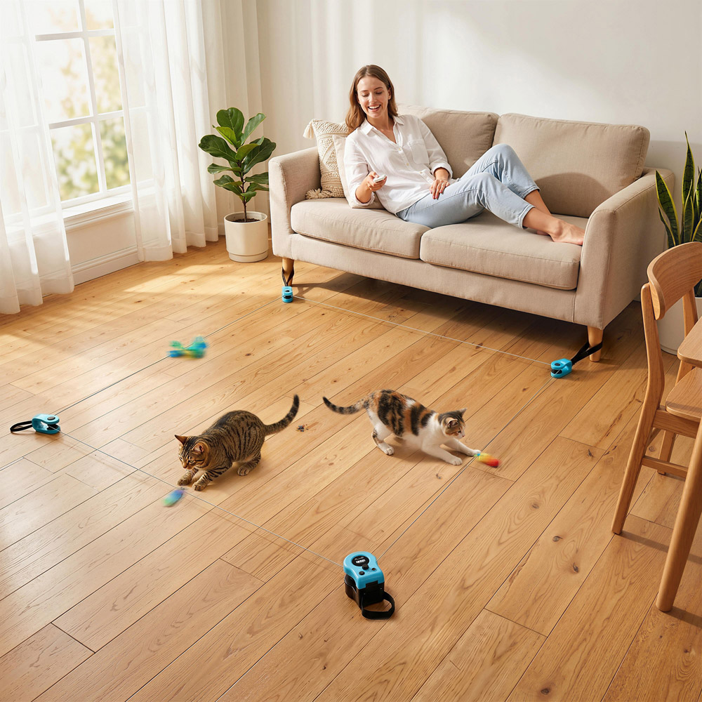 PawHut Automatic and Remote Control Interactive Cat Toy Image 3