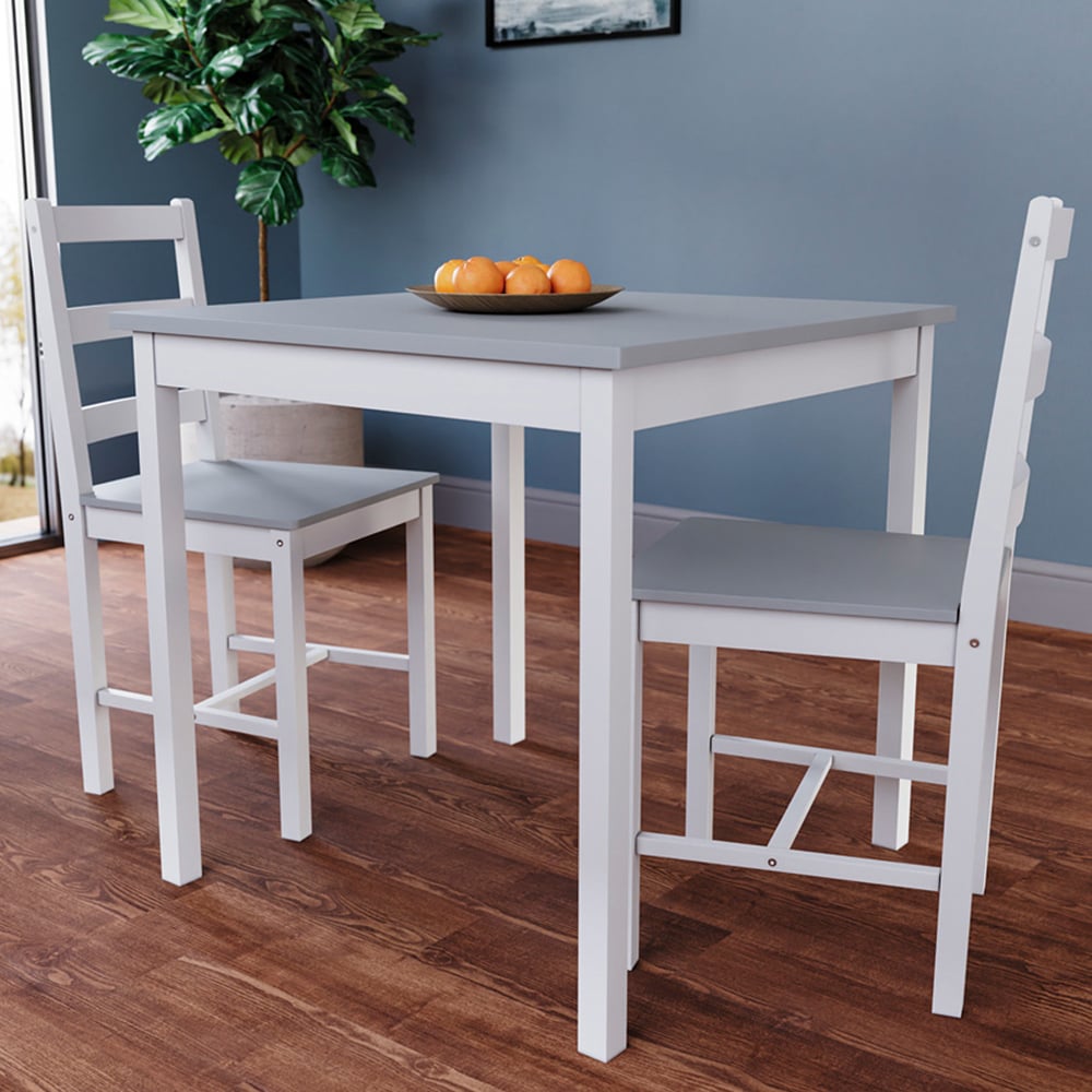 Vida Designs Yorkshire 2 Seater Dining Set White and Grey Image 1