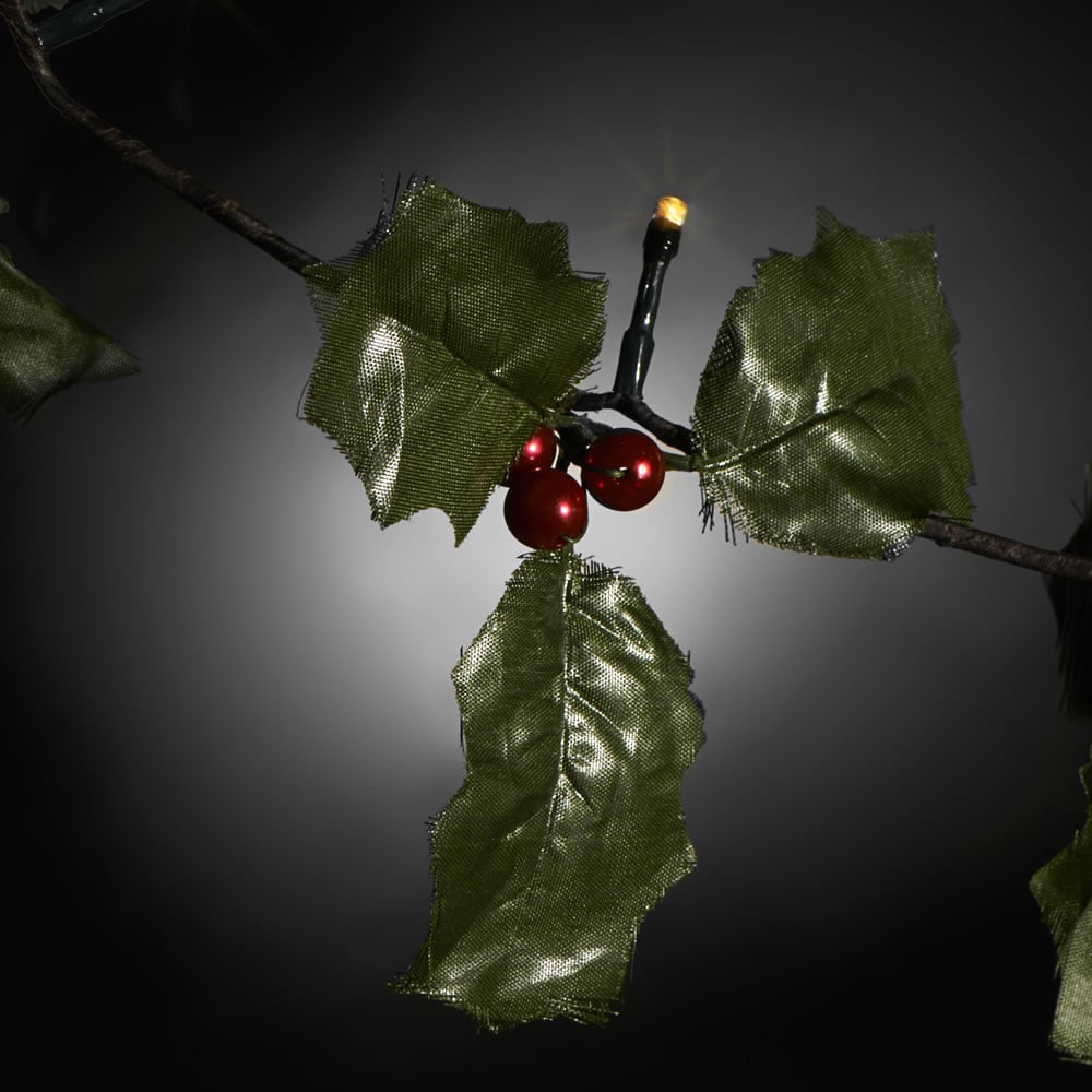 Wilko Pre Lit Holly Garland Image 2