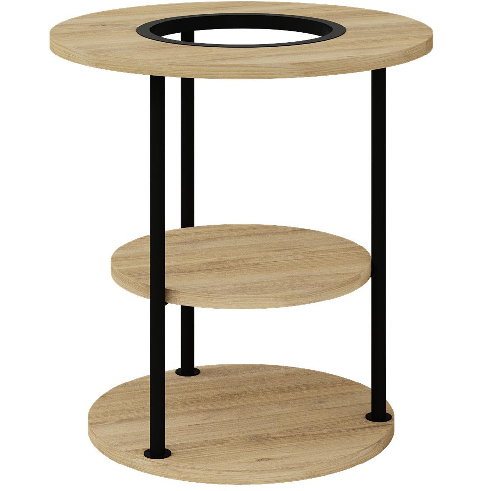 Decortie Grova 3-Tier Sapphire Oak Side Table Image 2