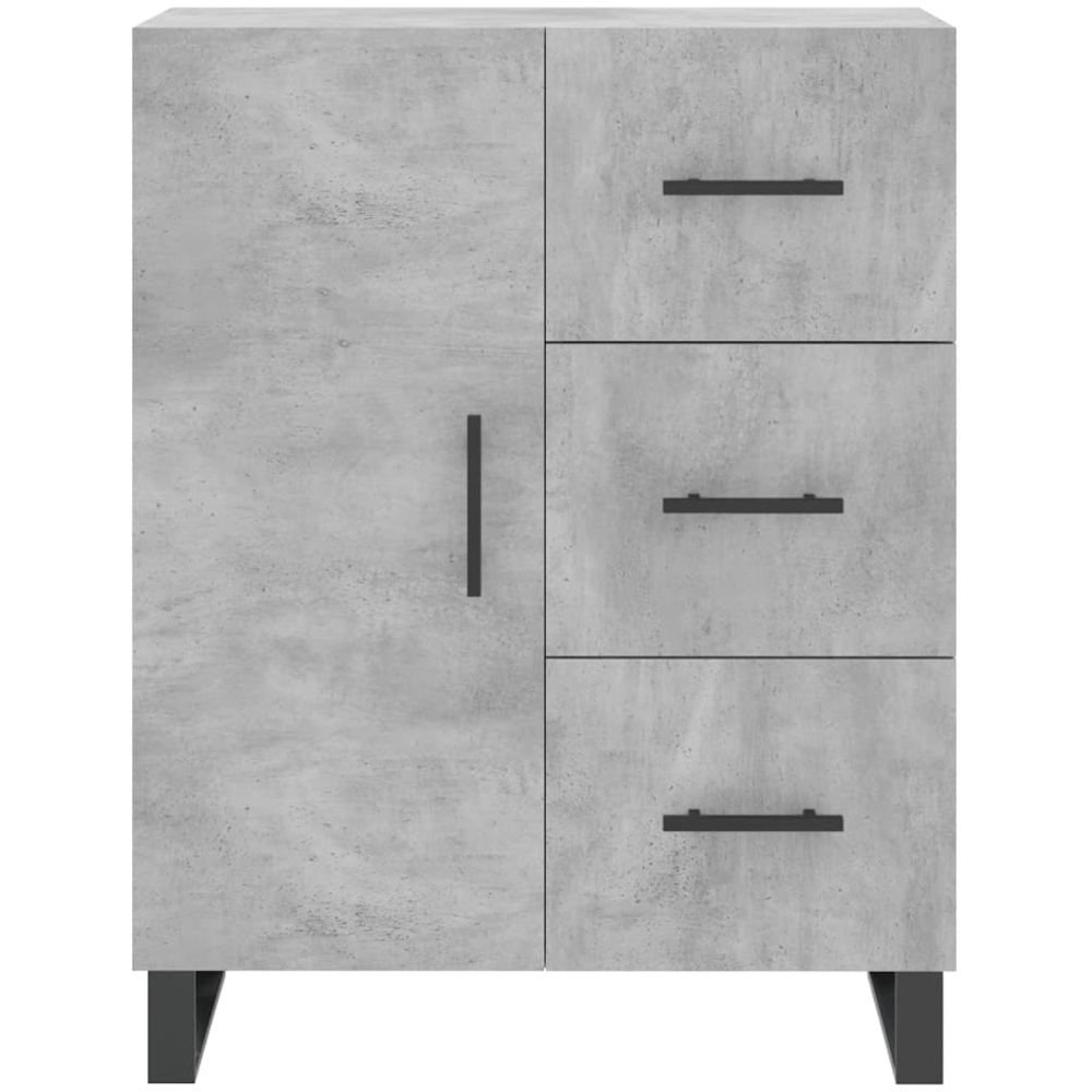 vidaXL Single Door 3 Drawer 3 Shelf Concrete Grey Tall Highboard Image 8