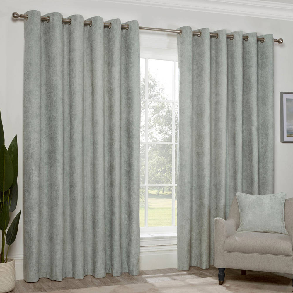 Divante Alden Sage Thermal Eyelet Curtain 229 x 168cm Image 1