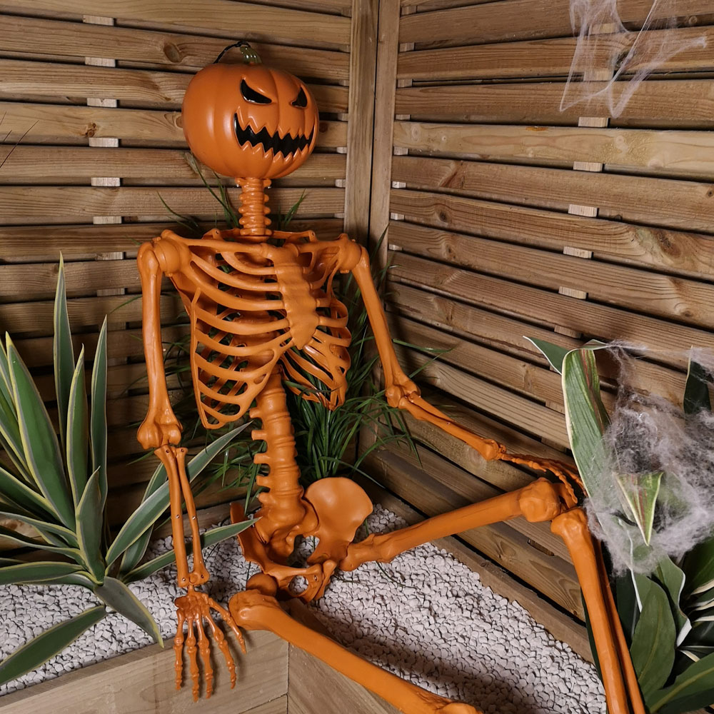Samuel Alexander Posable Pumpkin Skeleton Halloween Decoration 5ft Image 2
