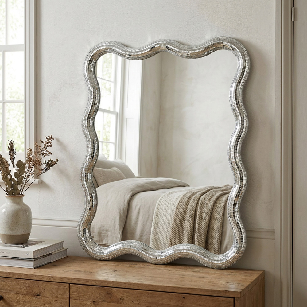 Wavy Disco Mirror Silver Image 2