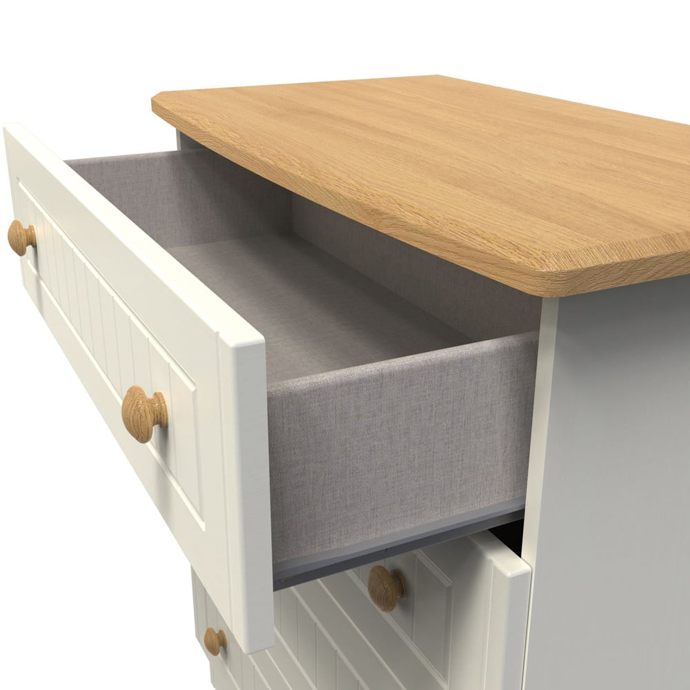 Crowndale Warwick 4 Drawer Cream Ash and Oak Chest of Drawers Image 6