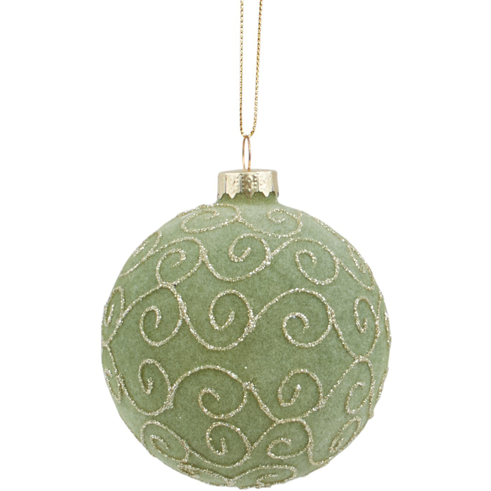 Flocked Patterned Bauble Image 4
