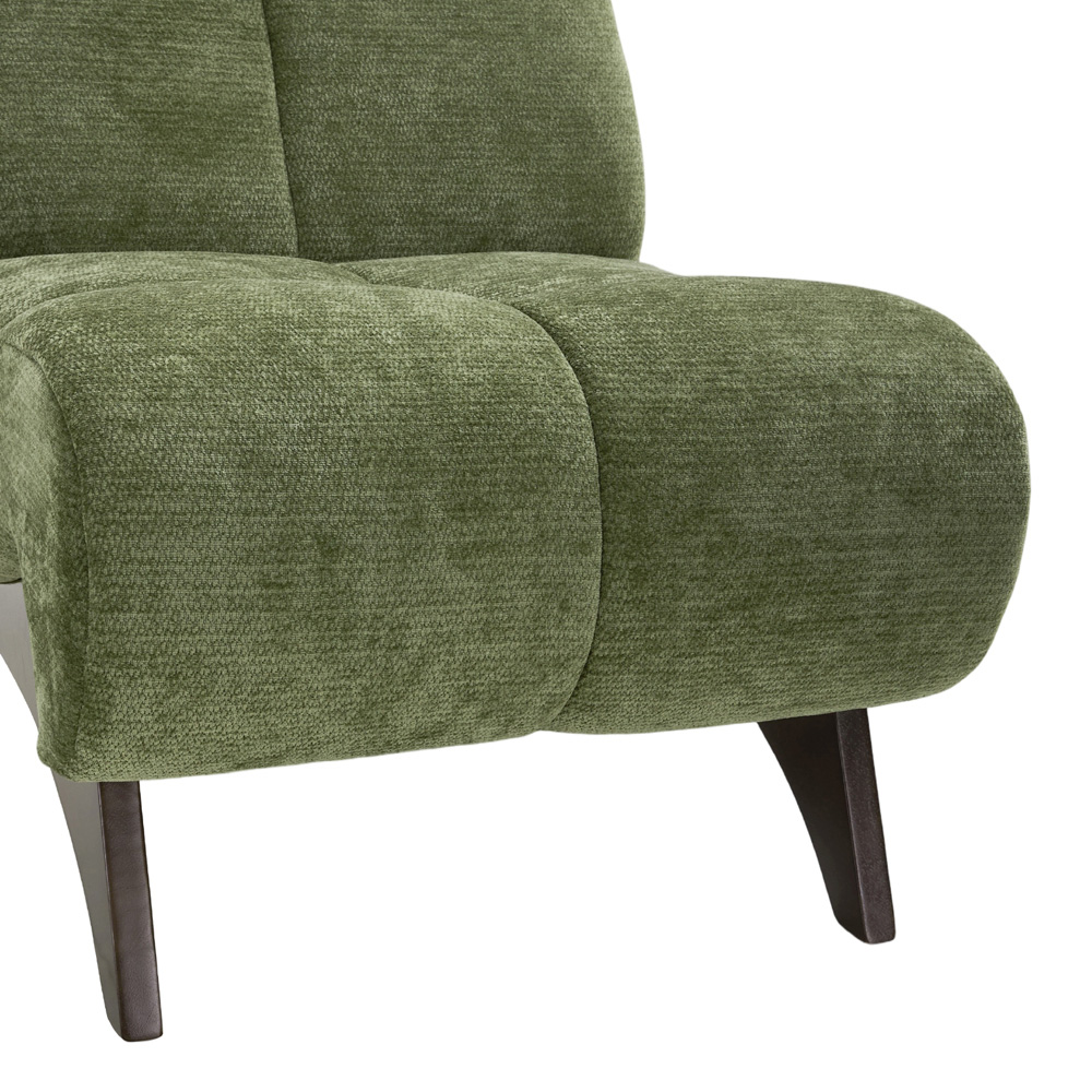 Living and Home Green Chenille Quilted Backrest Lounge Chair Image 4