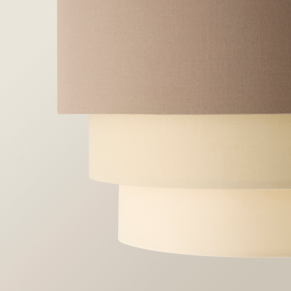 ValueLights Aztec 3 Tier Beige Fabric Easy Fit Ceiling Pendant Lamp Shade 30cm Image 4