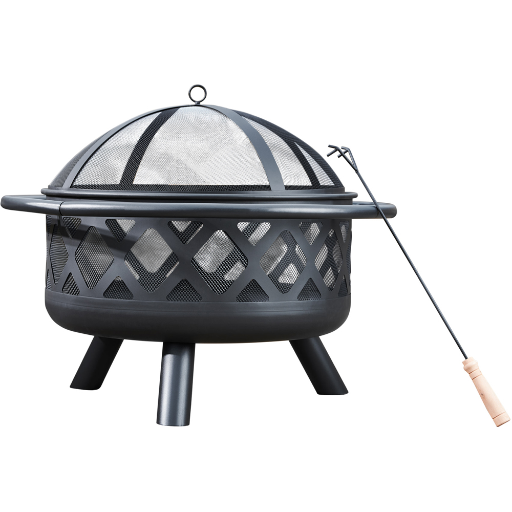Teamson Home Round Steel Wood Burning Outdoor Fire Pit Image 1