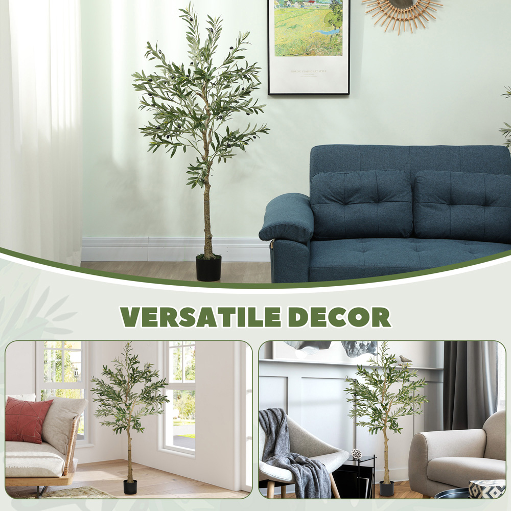 Portland Faux Potted Silk Olive Indoor Artificial Tree 150cm Image 8