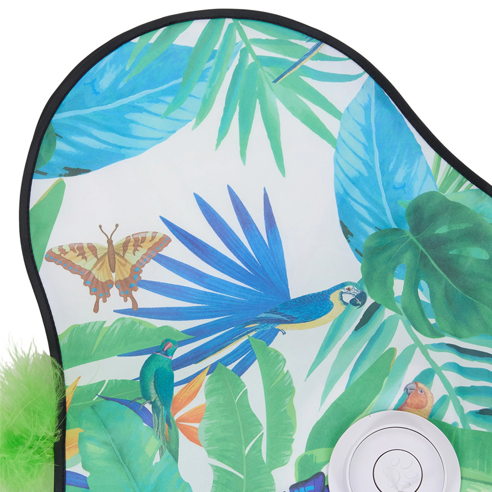 H&O Direct Green Rechargeable Interactive Cat Toy with Butterfly Image 2