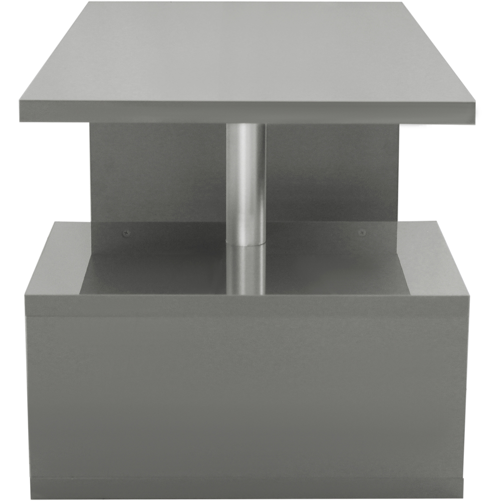 Comfy Living Grey High Gloss Abstract LED Coffee Table Image 3