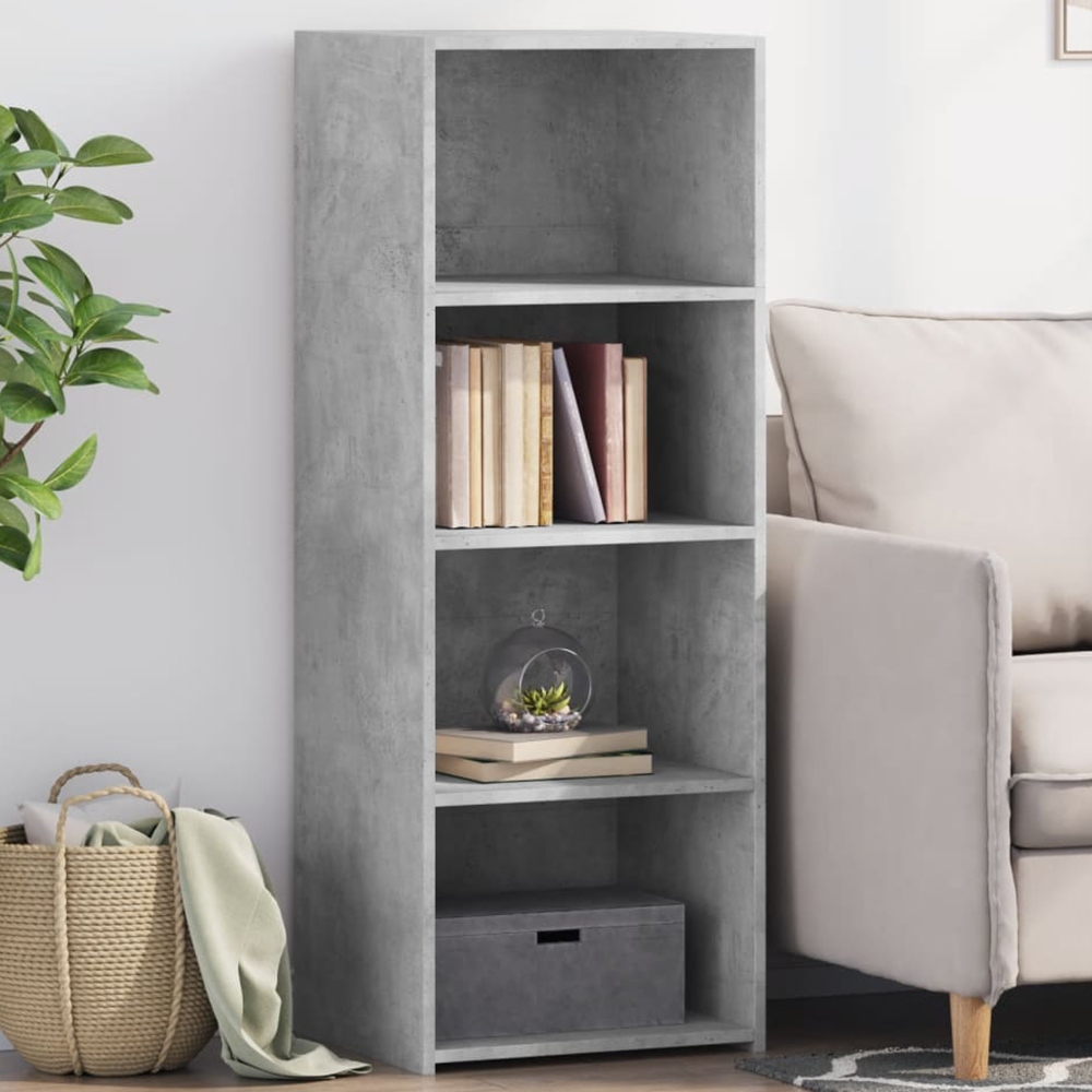 vidaXL 4 Shelf Concrete Grey Highboard Image 1
