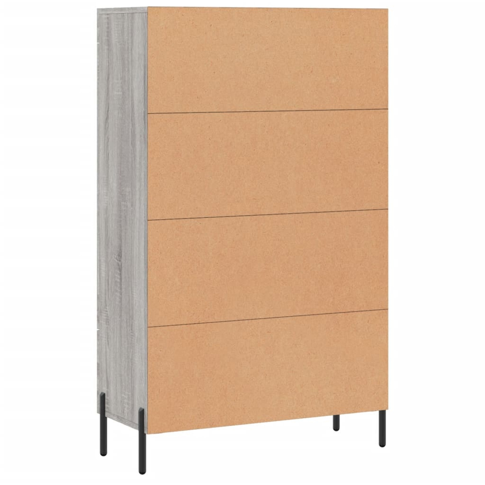 vidaXL 2 Glass Door Single Drawer Grey Sonoma Highboard Image 8