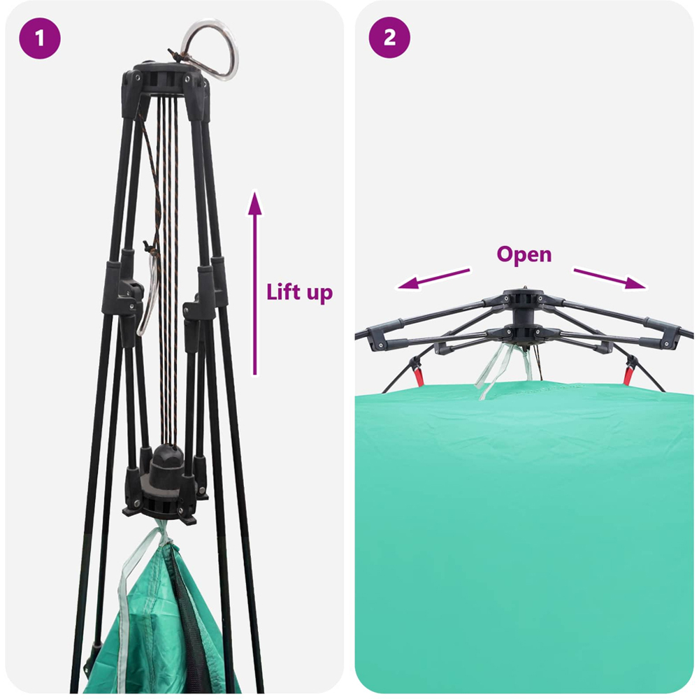 vidaXL 4 Person Instant Tent Green Image 6