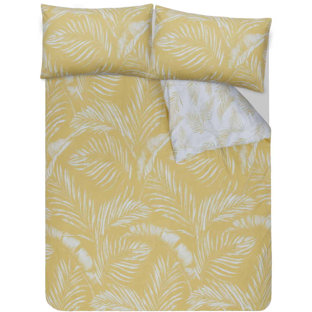 Smart Living King Size Ochre Sketched Palm Reversible Duvet Cover Set Image 4