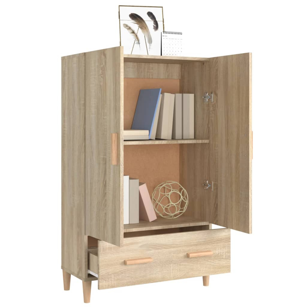 vidaXL 2 Door Single Drawer Sonoma Oak Highboard Image 6