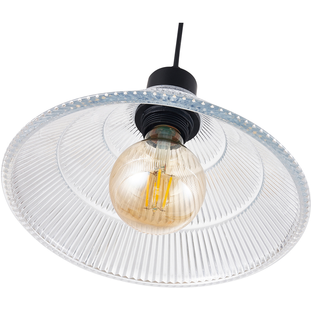 Happy Homewares Ridged Cone Shape Glass Pendant Shade Image 5