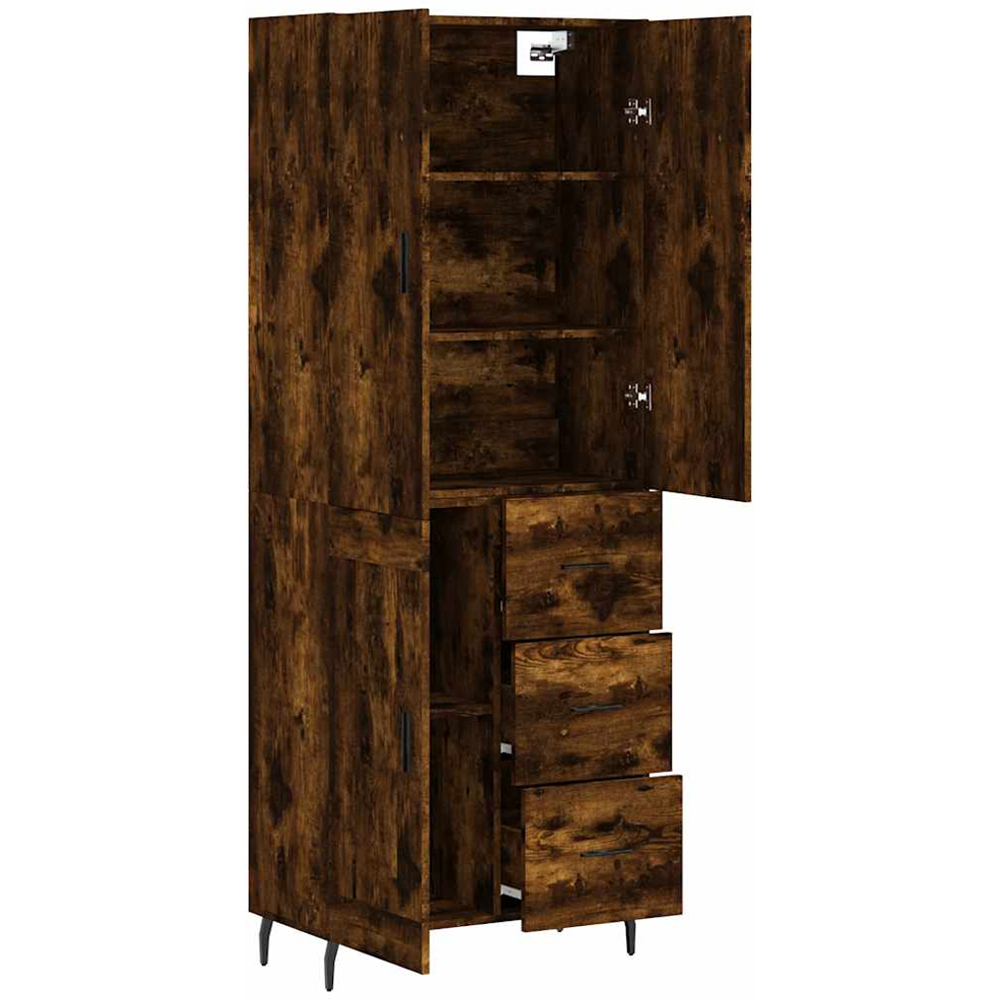 vidaXL 3 Door 3 Drawer Smoked Oak Highboard Image 4