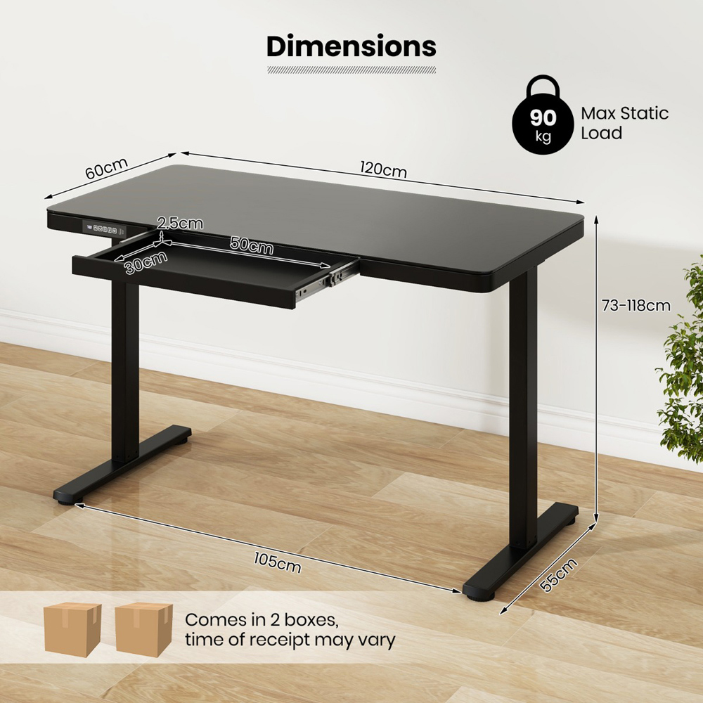 Costway Black Electric Adjustable Stand Up Computer Desk Image 9