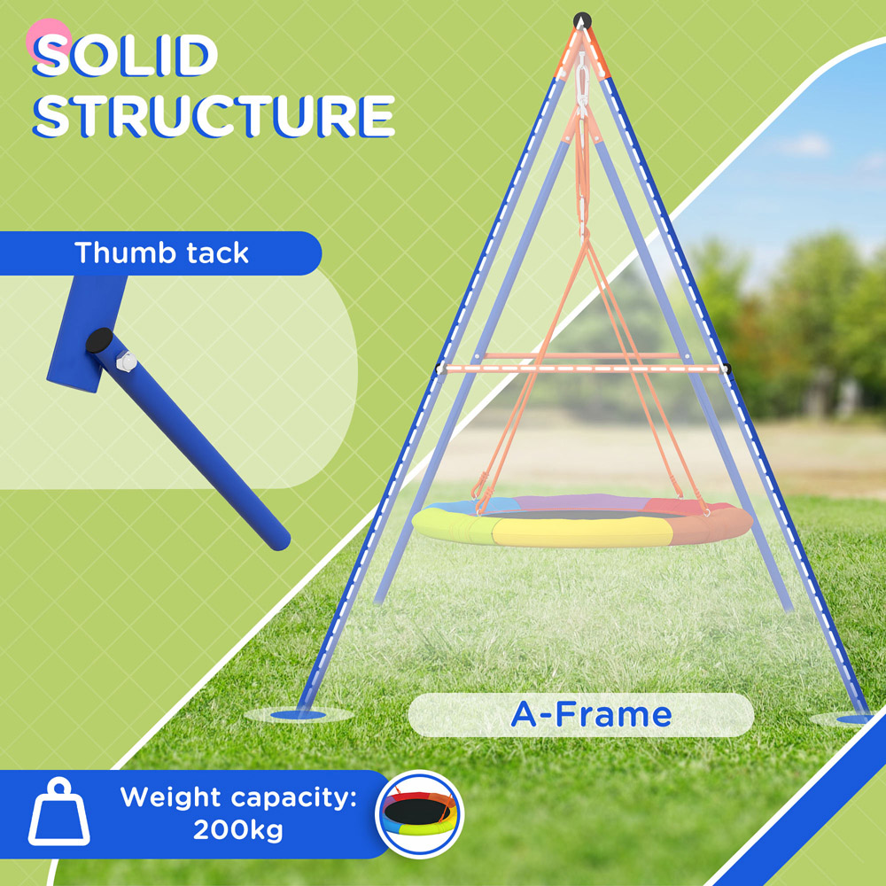 Outsunny Kids Nest Swing Seat with A-Frame Structure Image 5