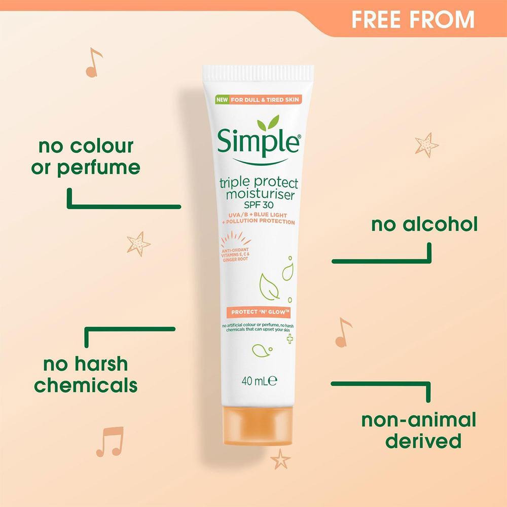 Simple Triple Protection SPF 30 Moisturiser Cream 3 Pack 40ml Image 4